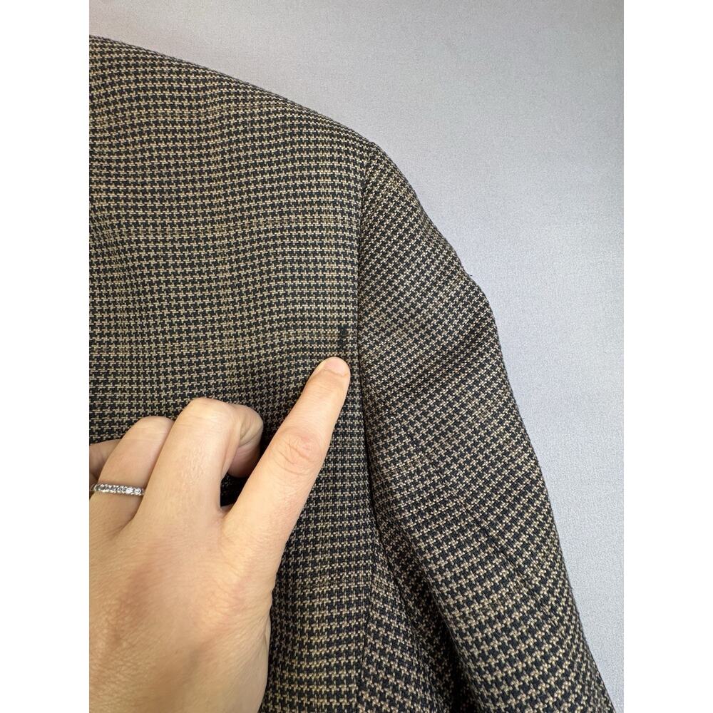 Jos A Bank Executive Collection Blazer Houndstooth Single Vent Flaws Size 46L - Picture 12 of 13